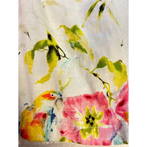 Tommy Bahama Linen Shorts Parrot Floral Watercolor Tropical 6 - Picture 4 of 5